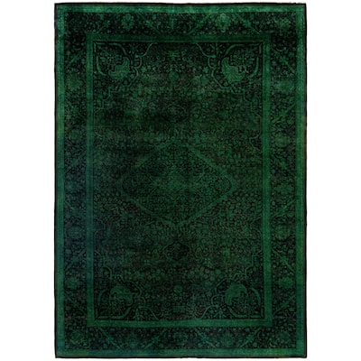 Overdyed One-of-a-Kind Hand-Knotted Area Rug - Green - 6' 1" x 9' 0"