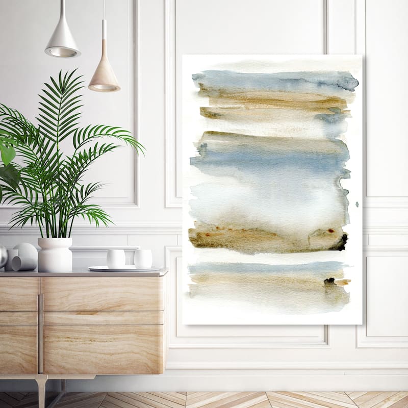 Wynwood Studio Abstract Fresh Mist Blue and Modern & Contemporary Wall Art Canvas Print - 54 x 36