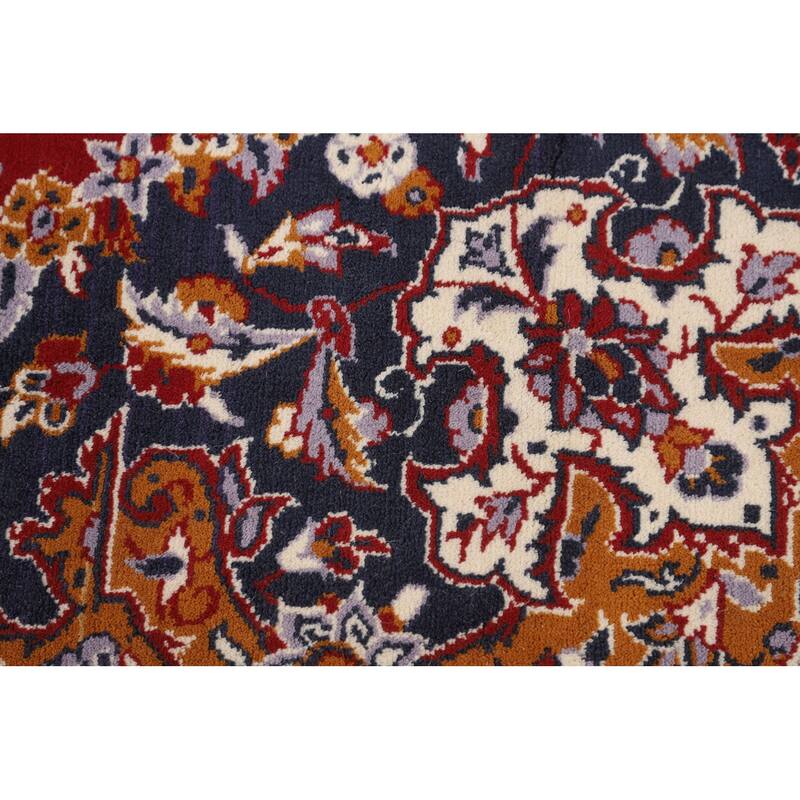 Floral Red Kashan Turkish Rug Machine-Made Medallion Carpet - 9'7" x 12'7"