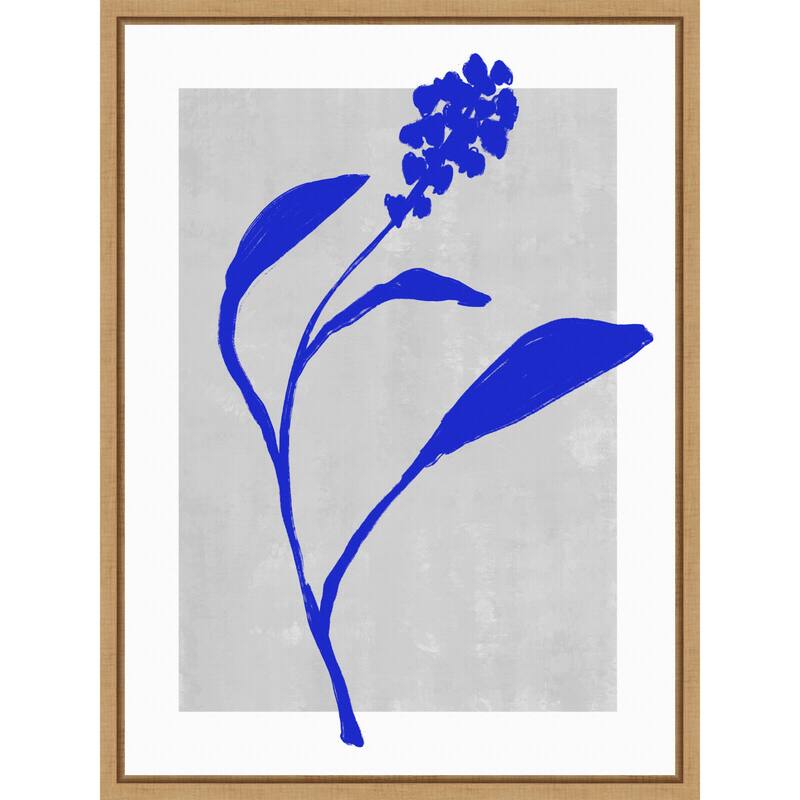 Azure Blossom Silhouette by Treechild Framed Canvas Wall Art Print