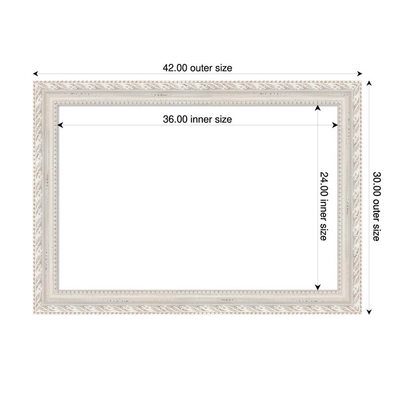 Amanti Art Opera Off White Framed Dry Erase Magnetic Board - 42 x 30 in