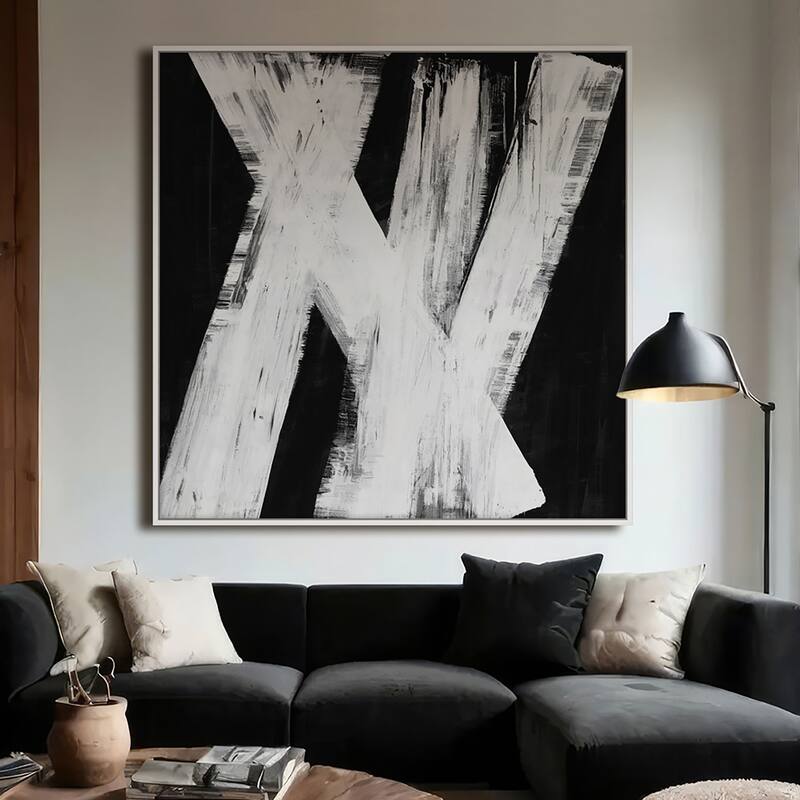 Intersecting Dimensions, Hand Painted Canvas - Plastic - Black