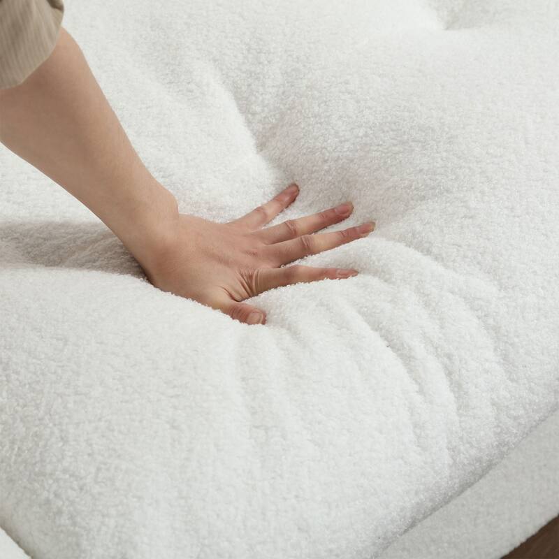 96.46'' Fabric 2 Seater Sofa Couch with Comfy Padded Design and Cloud Style, Plastic Feet, for Living Room and Apartment