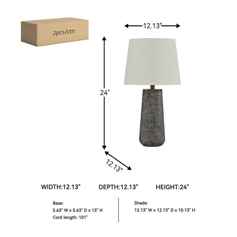 Signature Design by Ashley Chaston Bronze Table Lamp (Set of 2) - 12"W x 12"D x 24"H
