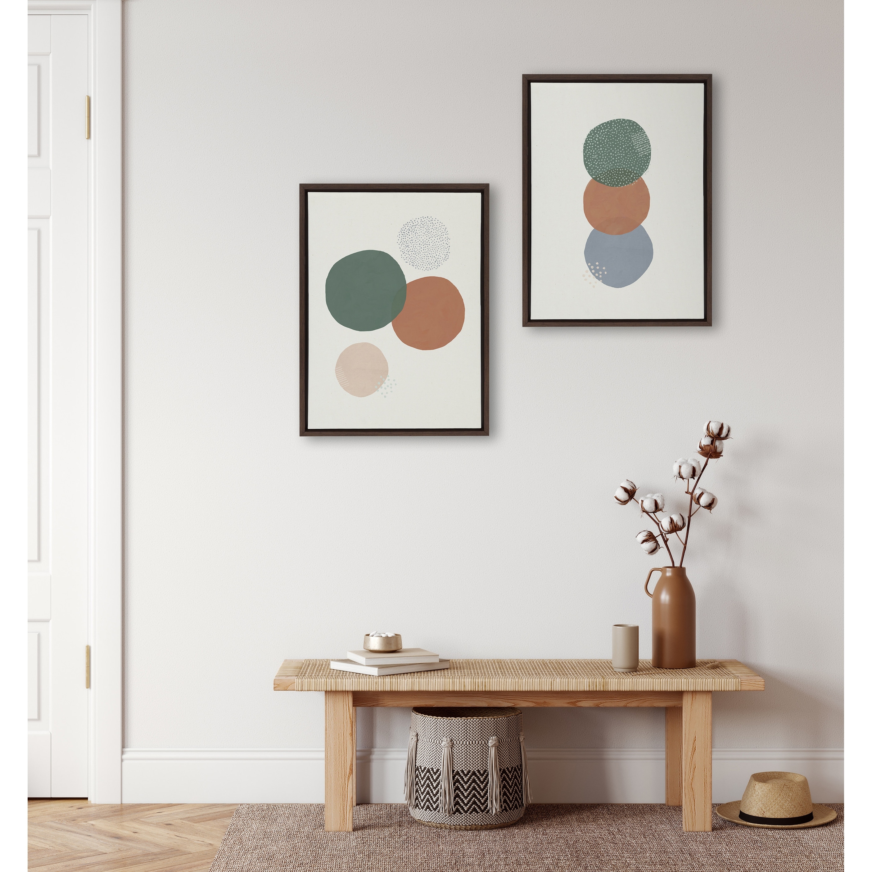 Kate and Laurel Sylvie Soft Circles Framed Canvas by Lauradidthis