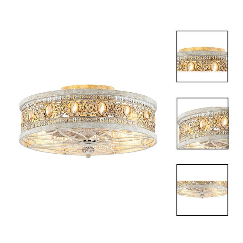 18 Inch ceiling fan antique white gold ceiling remote fan metal, Crystal lights with fans ceiling - N/A