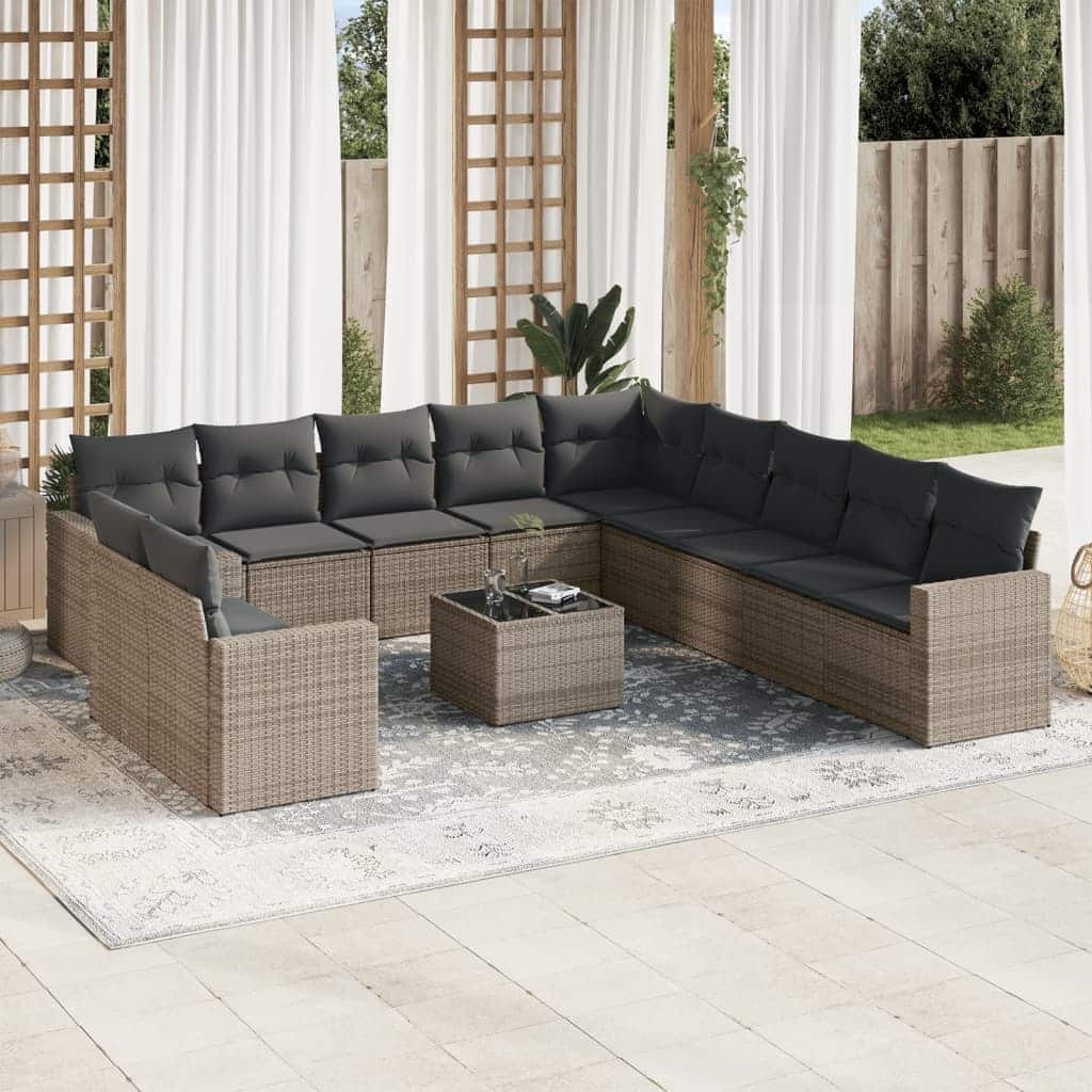 vidaXL Garden Sofa Set Grey - 21.7 x 21.7 x 14.6