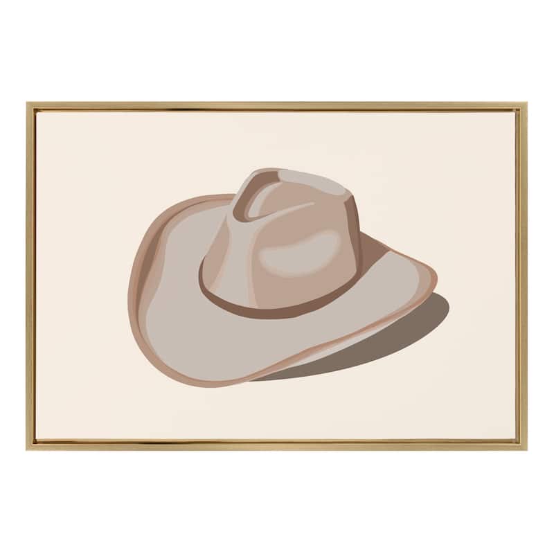 Sylvie Cowgirl Hat Landscape Framed Canvas by Honey Island Studio
