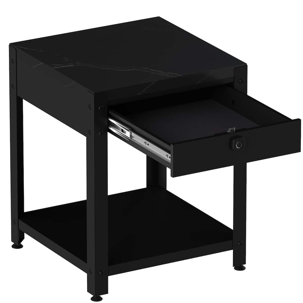 double-layer coffee table with hidden compartment and fingerprint lock - Living room dining table