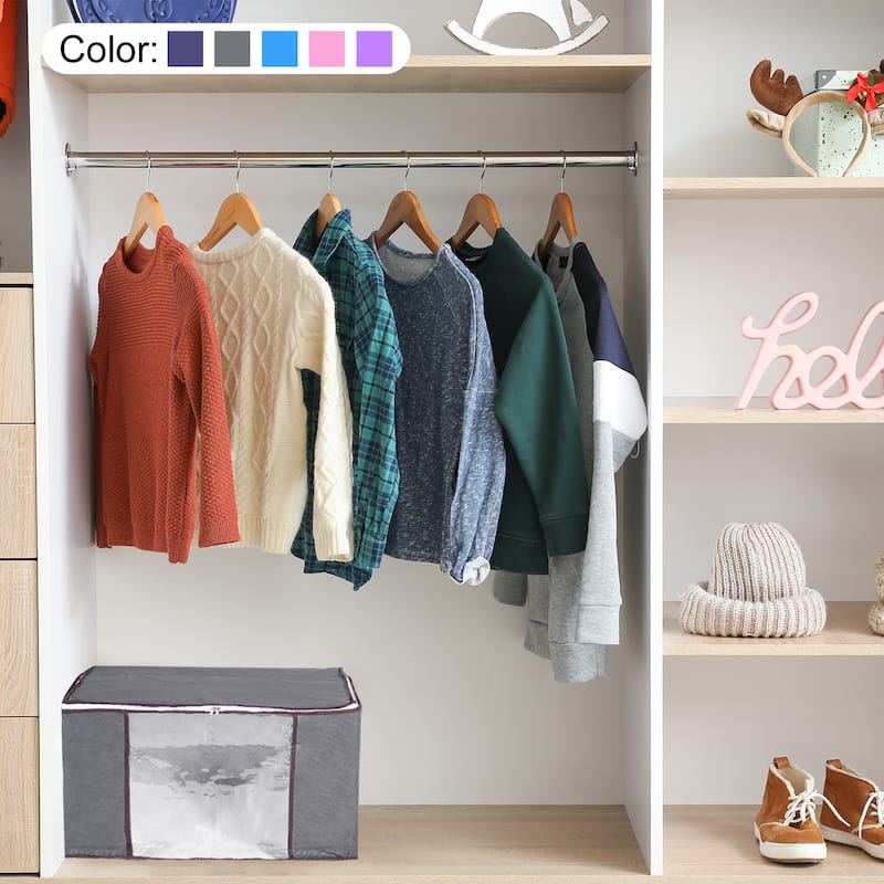 Clothes Storage Bag 2pcs, Storage Bins Foldable Closet Organizers
