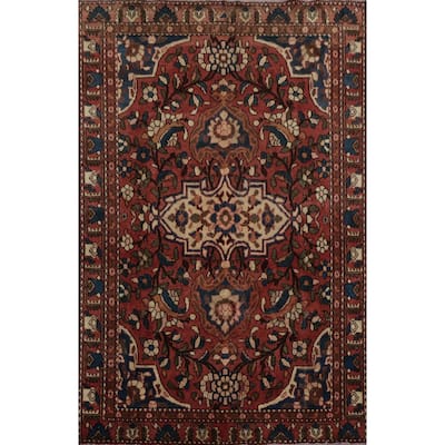 Hand Knotted Oriental 100% Wool Carpet Traditional Floral Oranges & Rust Bakhtiari Area Rug - 6' 4'' X 4' 10''