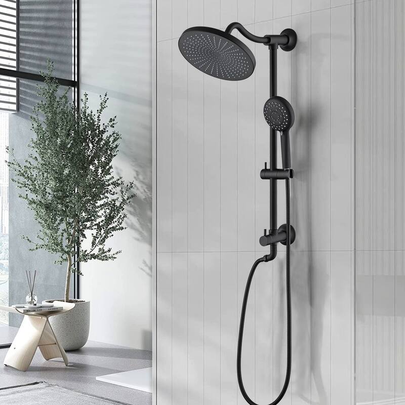 PROOX 9 Inch Rain Shower Faucet w/ 5-Spray Shower Handheld w/ Slide Bar - Not Valve