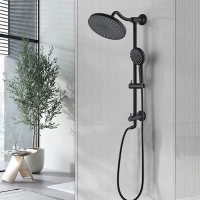 PROOX 9 Inch Rain Shower Faucet w/ 5-Spray Shower Handheld w/ Slide Bar - Not Valve