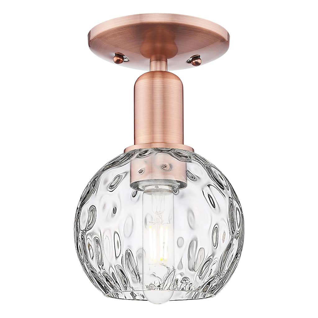 Innovations Lighting Endless Possibilities Arcadia - Athens Water Glass - 1 Light 6" Semi-Flush Mount