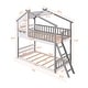 preview thumbnail 4 of 14, Gray Twin over Twin Solid Wood Bunk Bed with Roof and Ladder