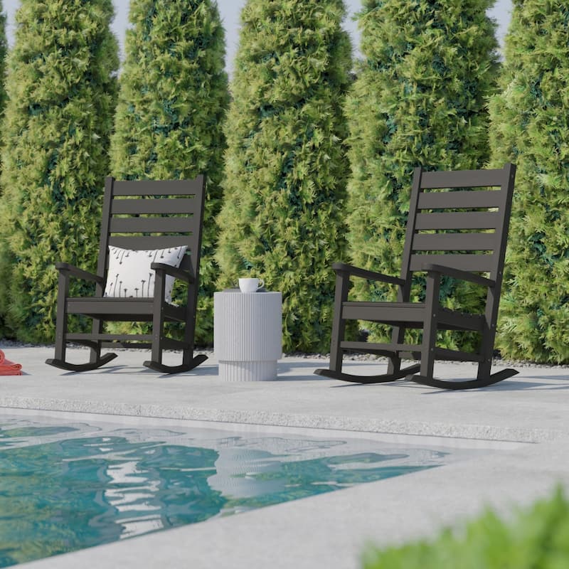 Classic Commercial Grade All-Weather Outdoor Rocking Chairs (Set of 2)