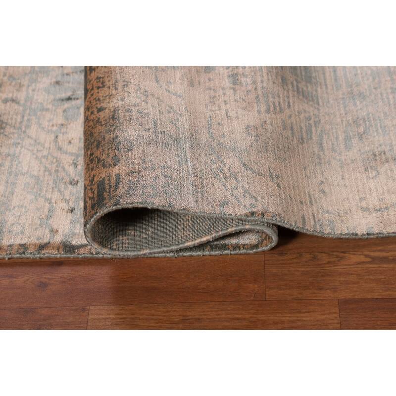 Abstract Modern Area Rug Handmade Contemporary Wool Carpet - 9'0" X 11'9"