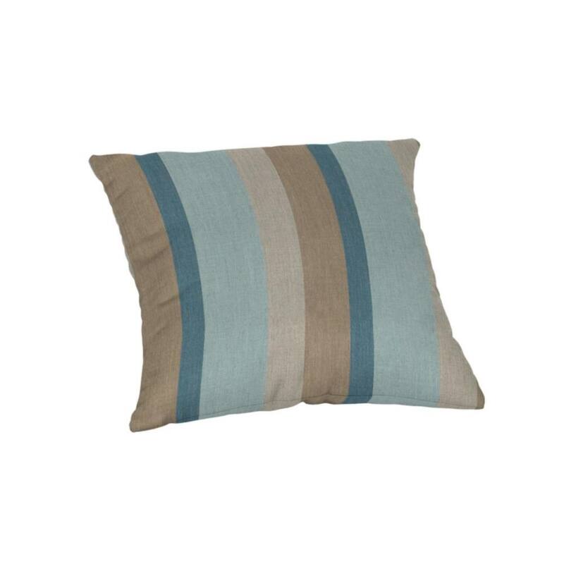 Sunbrella Stripe Fabric 1-Piece Indoor/Outdoor Square Throw Pillow, 18"W x 18"L
