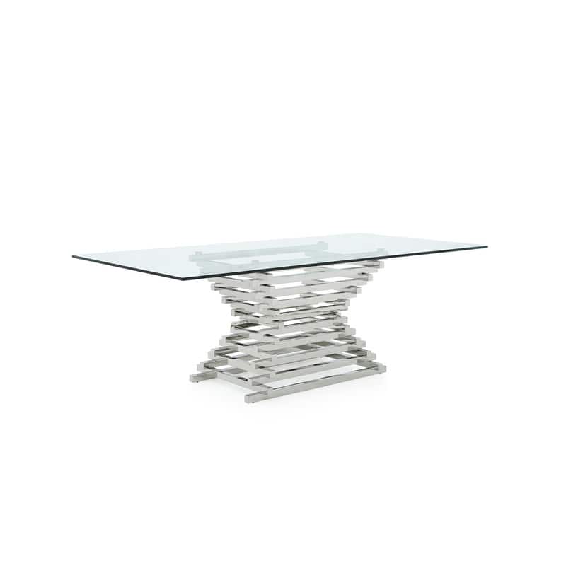 Modrest Crawford Modern Rectangular Glass Dining Table