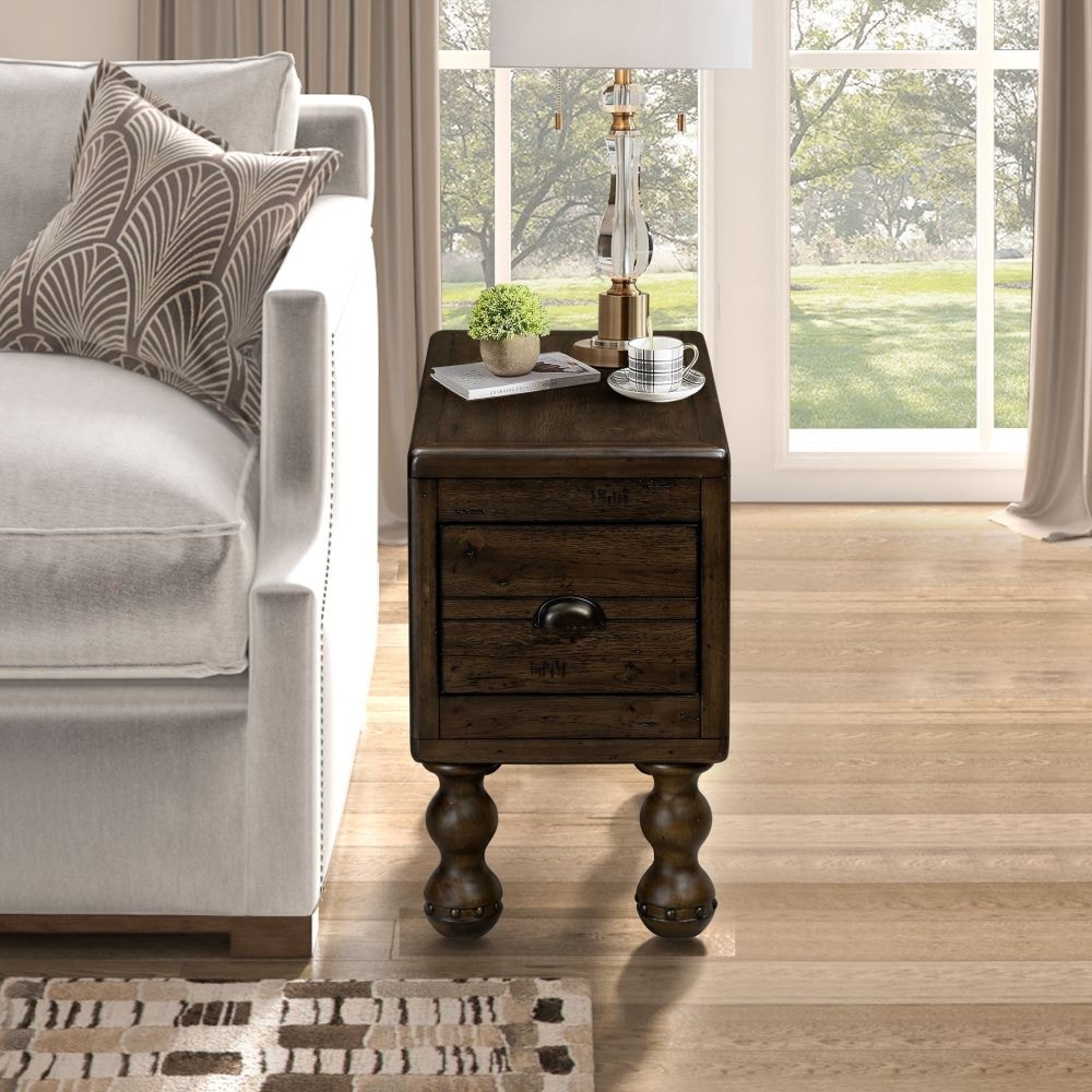 23.6 Inch Rectangle Solid Wood End Table