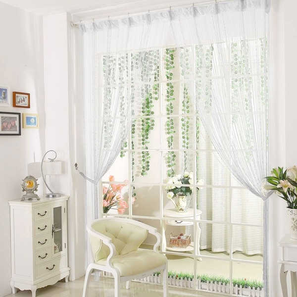 Dew Drop String Door Curtain Beads Room Dividers Beaded Fringe Window Panel 