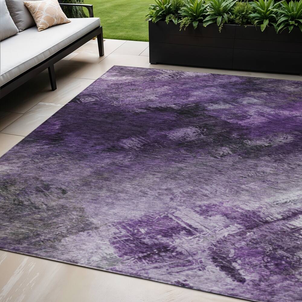 HomeRoots Abstract Transitional Rectangle Outdoor Rug