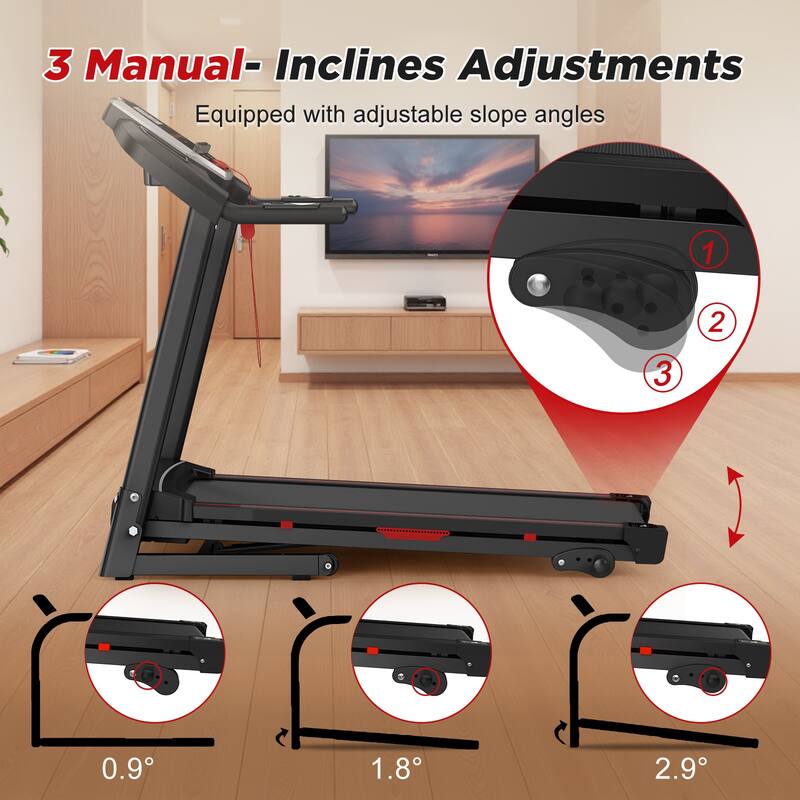 Folding Treadmills for Home - 3.5HP Portable Foldable with Incline, Electric Treadmill for Running Walking Jogging Exercise