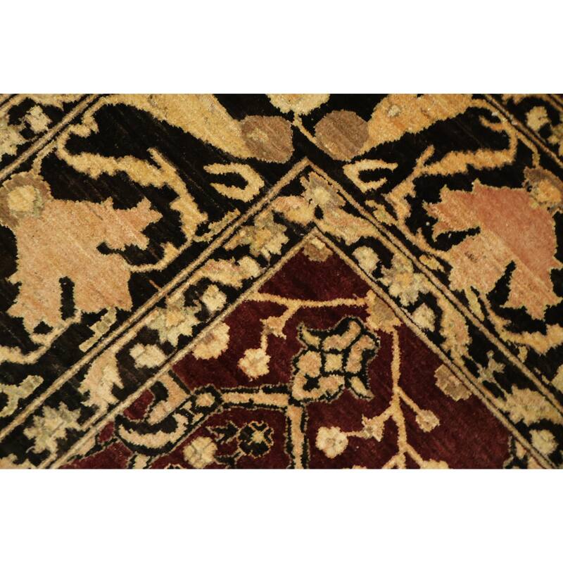 Hand Knotted Oriental 100% Wool Carpet Traditional All-Over Red Ziegler Area Rug - 9' 7'' X 7' 10''