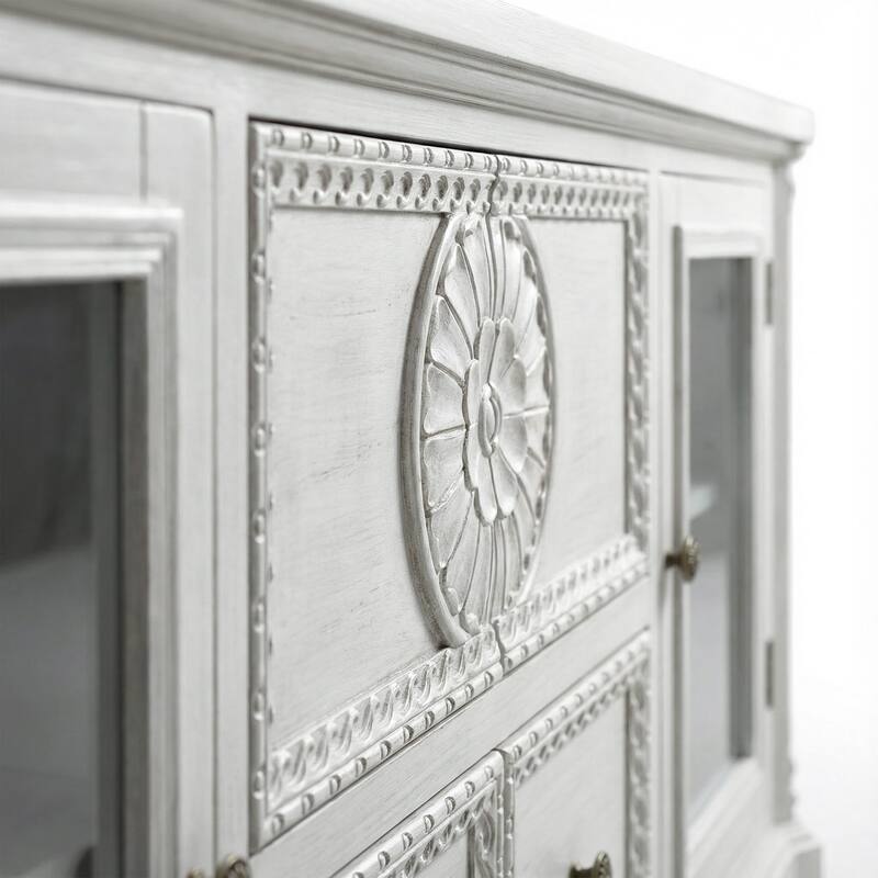 Farmhouse TV Stand with Storage, Solid Wood Media Console Cabinet for Living Room, Fully Assembled