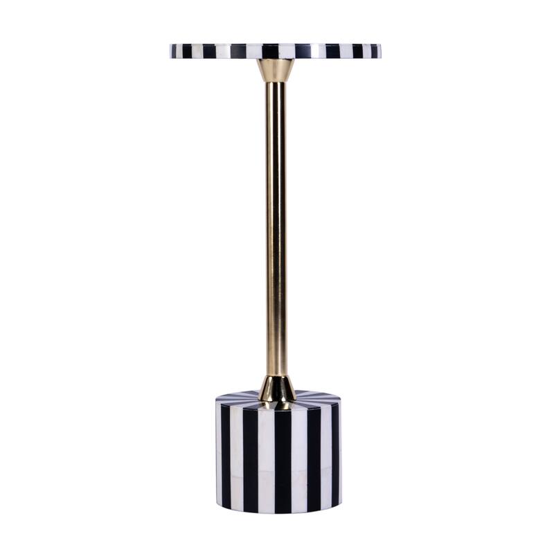 Zane Brass and Bone Inlay Side Round Side Table