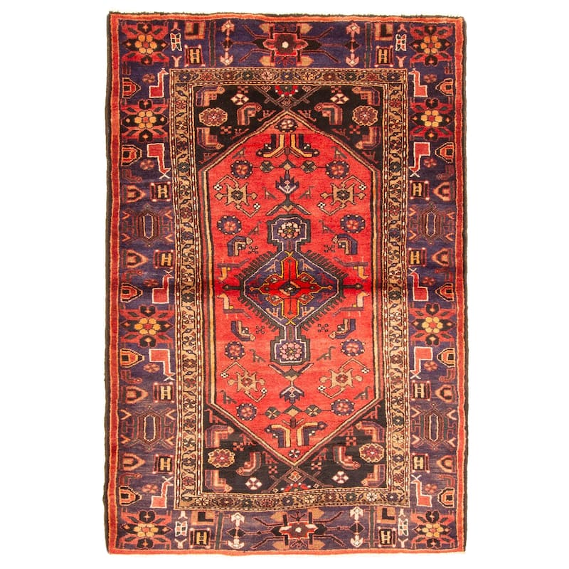 ECARPETGALLERY Hand-knotted Andelz Red Wool Rug - 4'6 x 6'9