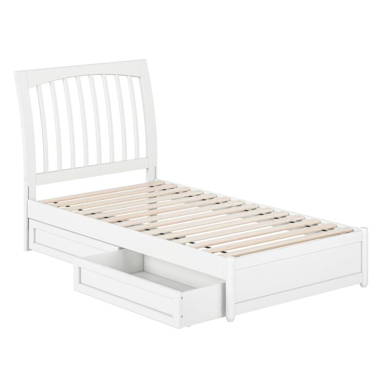 Roslyn Platform Bed with Panel Footboard and Storage Drawers