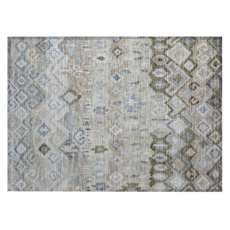 Machine Washable Indoor/ Outdoor Boho Moroccan Chantille Rug
