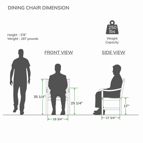 dimension image slide 2 of 3, Cambridge Casual Leon 5-piece Teak Outdoor Dining Set
