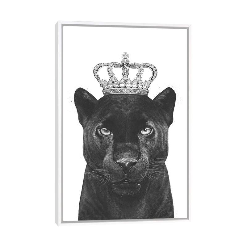 iCanvas "The King Panther" by Valeriya Korenkova Framed Canvas Print - White - 26x18