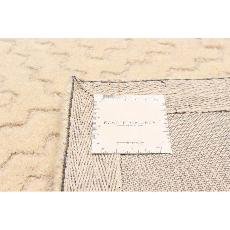 ECARPETGALLERY Hand Tufted Timeless Cream Wool Rug - 5'1 x 7'8