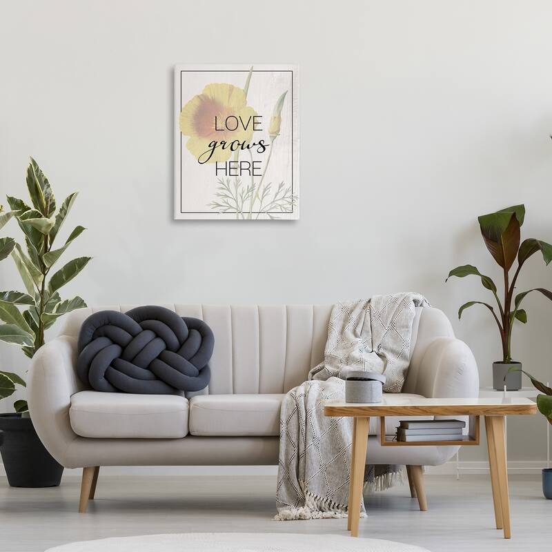 Stupell Vintage Love Grows Here Canvas Wall Art Design By Lil' Rue