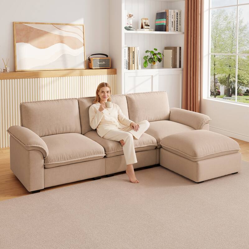 L-Shaped Computer Desk with 2 Cabinets and 2 Drawers, 11 Open Shelves and 1 Right Flip Shelf with Storage, with Power Outlet - Antique Blue