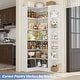 preview thumbnail 19 of 22, 6-Tier Corner Bookshelf, 71" H Freestanding L-Shaped Book Shelf with Baffle, Corner Open Display Shelf Bookcase