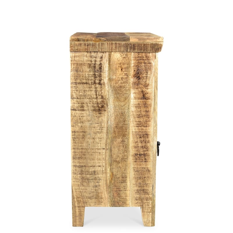 Handmade 1 Door and 1 Drawer Nightstand (India)