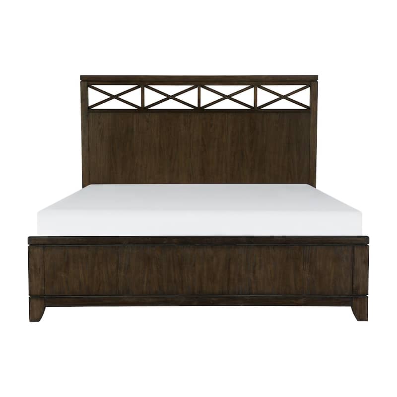 Modern Contemporary Dark Brown 3pc Bedroom Set Bed Nightstand Chest