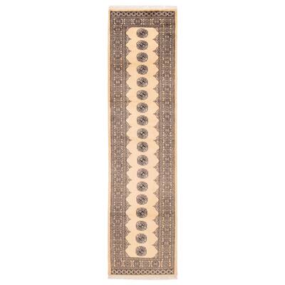 ECARPETGALLERY Hand-knotted Peshawar Bokhara Beige Wool Rug - 2'7 x 10'0