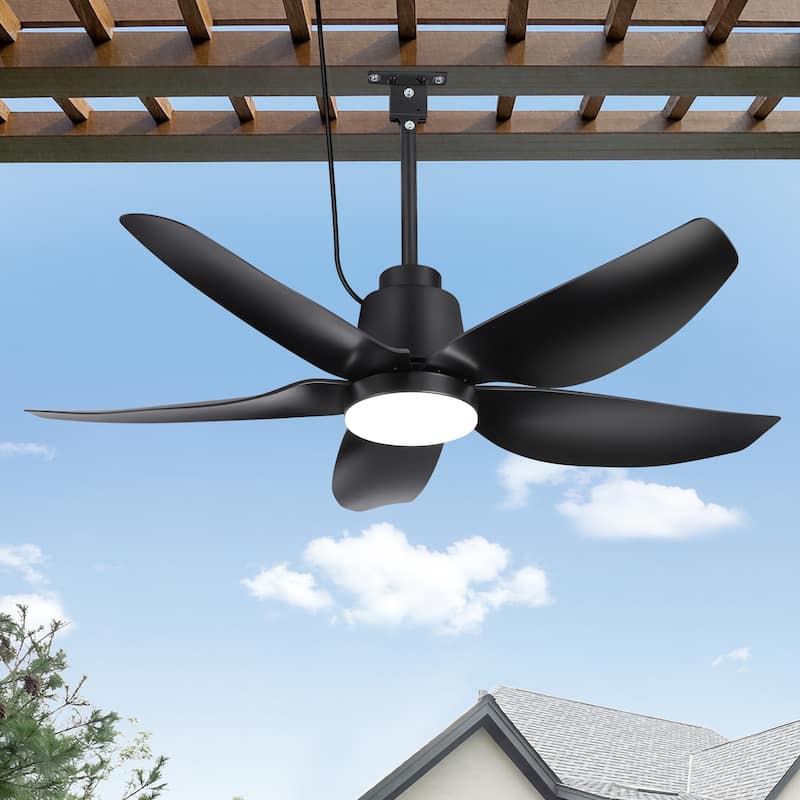 42"/52" Waterproof 5-Blade Outdoor Ceiling Fan with LED Light and Remote