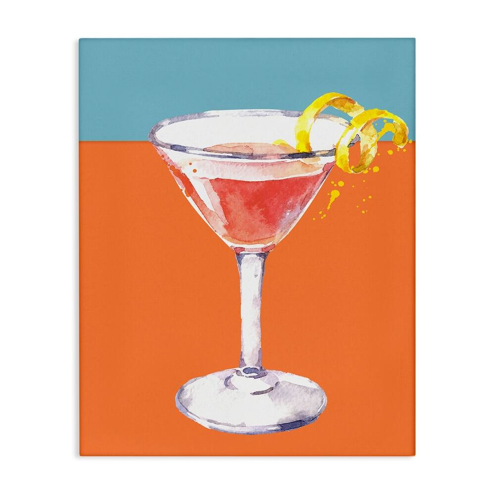 Stupell Cocktail on Blocked Hues Canvas Wall Art Design By Susan Jill