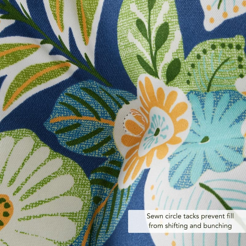 Marlow Floral 22-in x 44-in Outdoor High Back Chair Cushion (Set of 2) (Cushions Only)