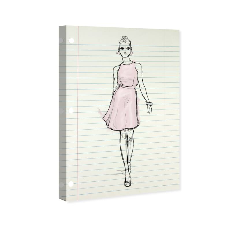 Wynwood Studio Canvas Fashion and Glam Runway Letter VII Pink and Pastel Pink Glam Wall Art Canvas Print
