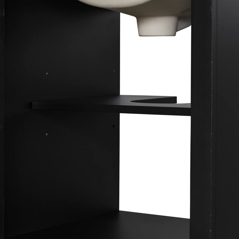 Bathroom Vanity with Sink, Bathroom Cabinet with Soft Closing Door, Storage Rack & Drawer, Free Standing Wood Vanity Set