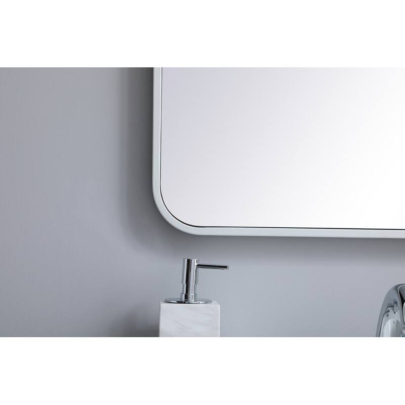 Ezra Soft Corner Metal Rectangular Mirror
