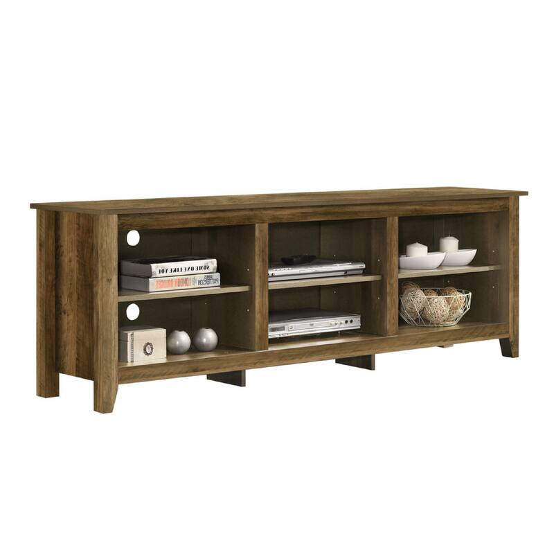 Nitto TV Stand Media Cabinet, Adjustable Shelves, Oak Brown 70 Inch