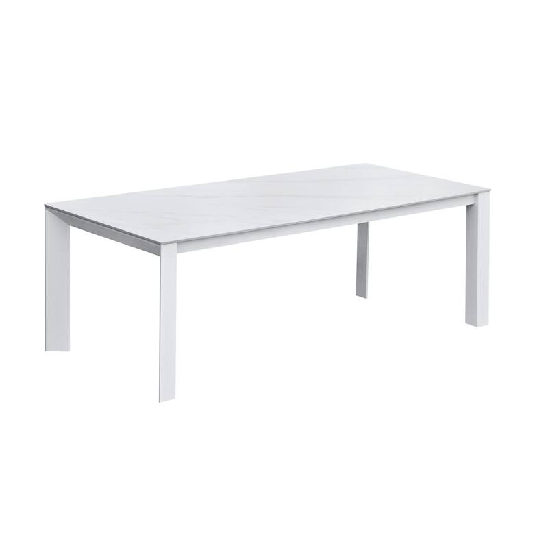Alexa Outdoor Aluminum Dining Table, White